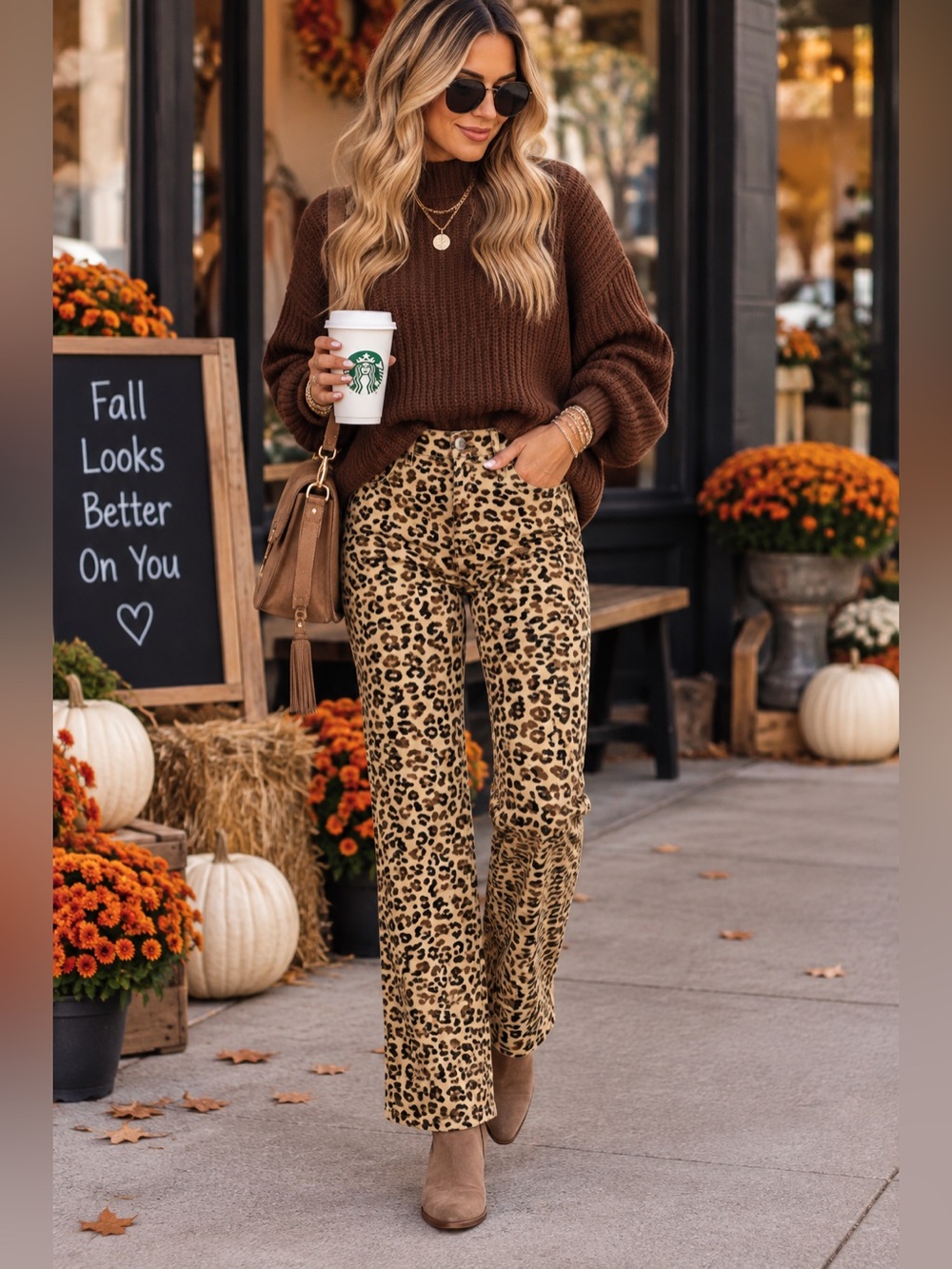 🎉SALE🎉🆕🤎RISEN: Camel Leopard Ankle Jeans  11/30